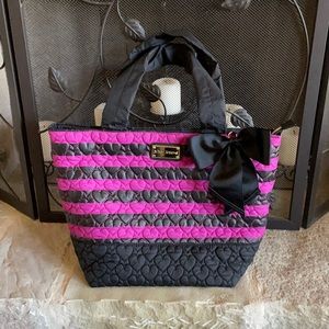 Betsy Johnson Tote Pink/Black NEVER USED